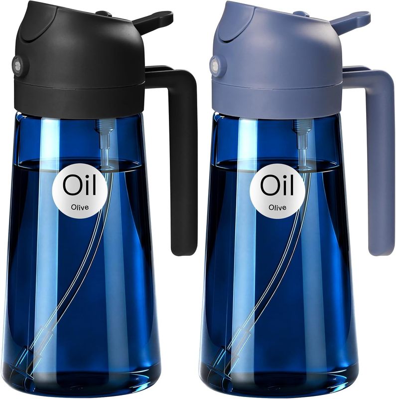 16Oz/470Ml Light Blocking Oil Sprayer for Cooking with Stickers, Food-Grade 2 in