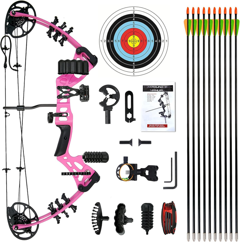 Youth Compound Bow Set 15-45 Lbs for Teens and Beginner, Package with Archery Hu