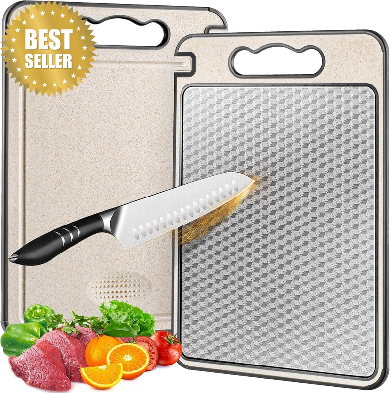 Stainless Steel Cutting Board for Kitchen, Non Toxic Large Chopping Board Double