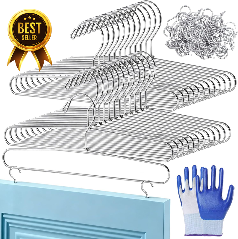 24-Piece 14.57-Inch Cabinet Door Painting Hanger and Hook Kit