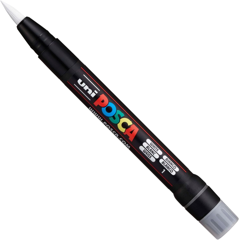 Uni Posca PCF-350 Brush Tipped Paint Marker Art Pen - Fabric Glass Metal Pen - B