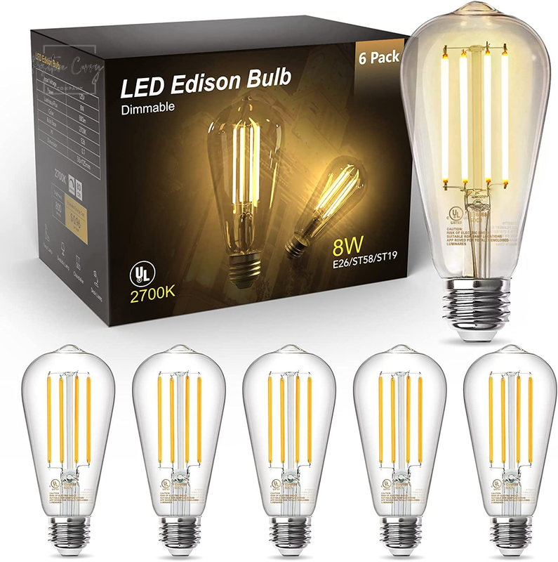 60w Equivalent, Dimmable Vintage Led Light Bulbs, E26 Medium