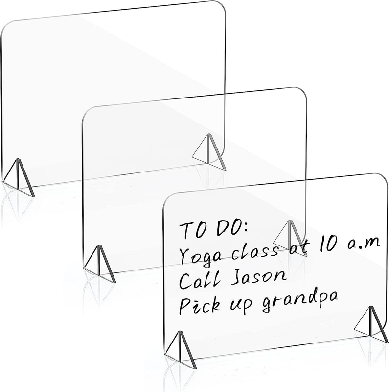 3 Pack Acrylic Dry Erase Board and Marker Glass Alternative Clear Memo Tablet De