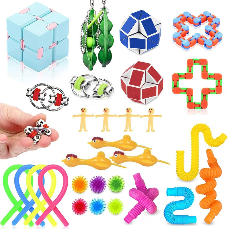 PIWOSGOL 12 Stück Fidget Toys Sensory Stones - Anti Stress Spielzeug Für Kinder & Erwachsene