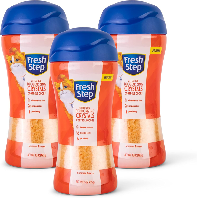 Fresh Step Cat Litter Crystals in Summer Breeze Scent | Cat Litter Box Deodorize