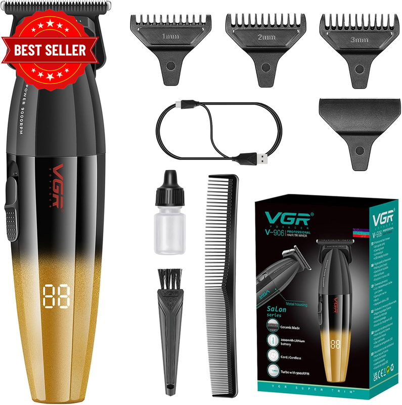 906 Fresh Fade Professional Hair Trimmer, 9000Rpm, Zero Gapped Beard Trimmer for