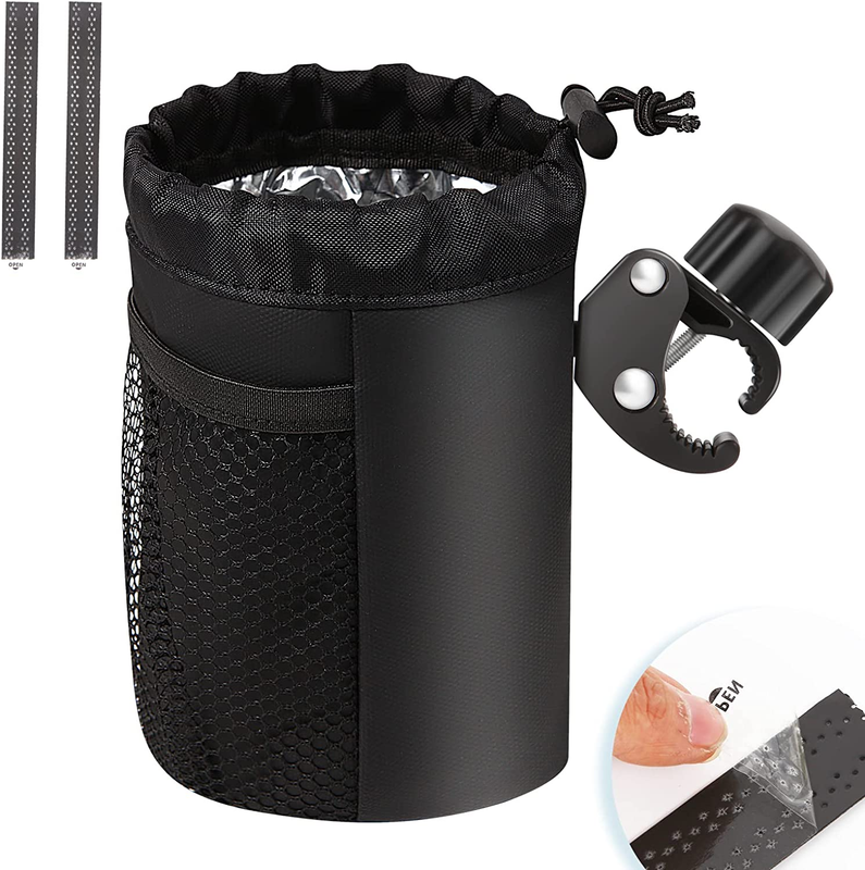 Bike Water Bottle Holder with Cellphone Holder, Black Motorc