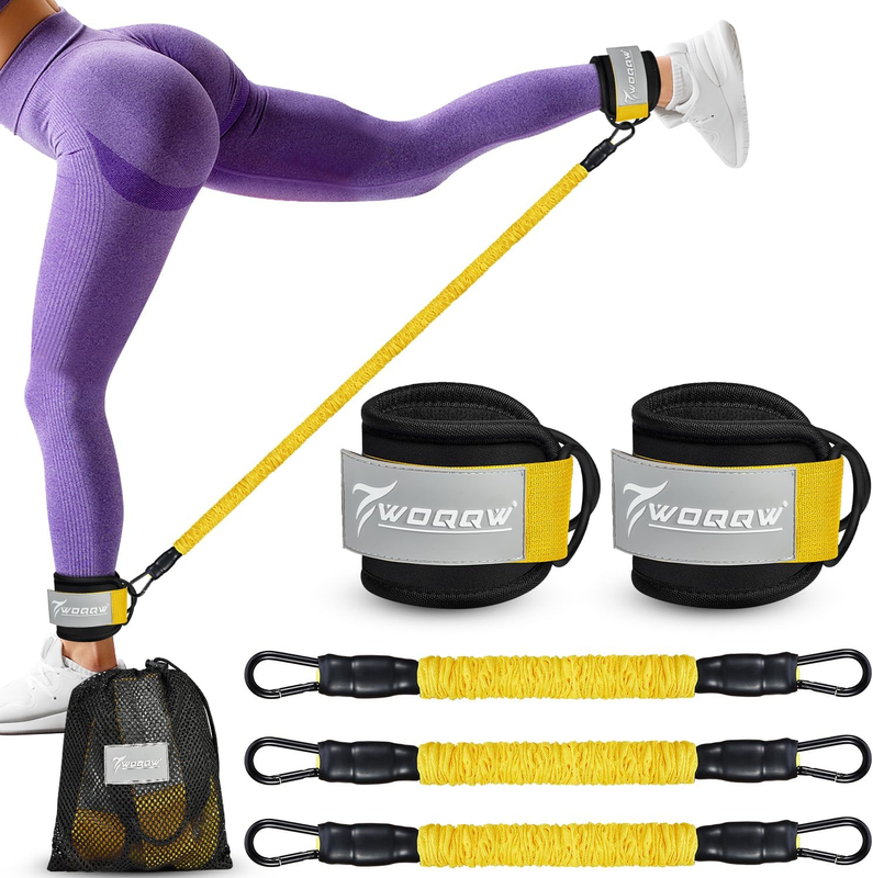 Ankle Resistance Bands w/Cuffs-Exercise Equipment for Legs and Glutes-Adjustable
