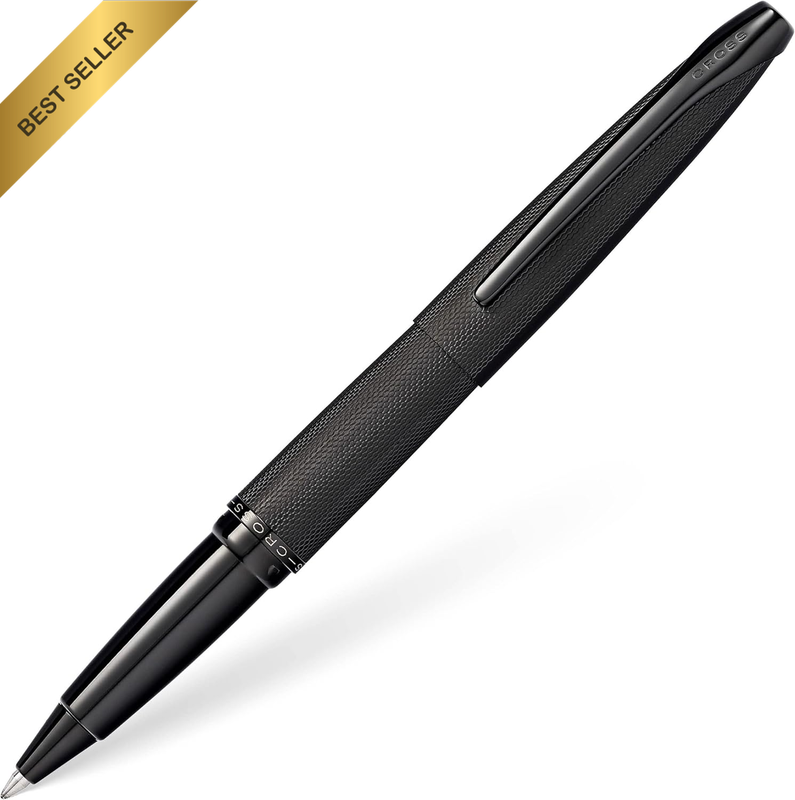 ATX Etched Diamond Rollerball Pen, Brushed Black