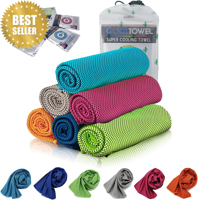 [6 Pack] Cooling Towel, Ice Sports Towel, Cool Towel for Instant Cooling,For Yog
