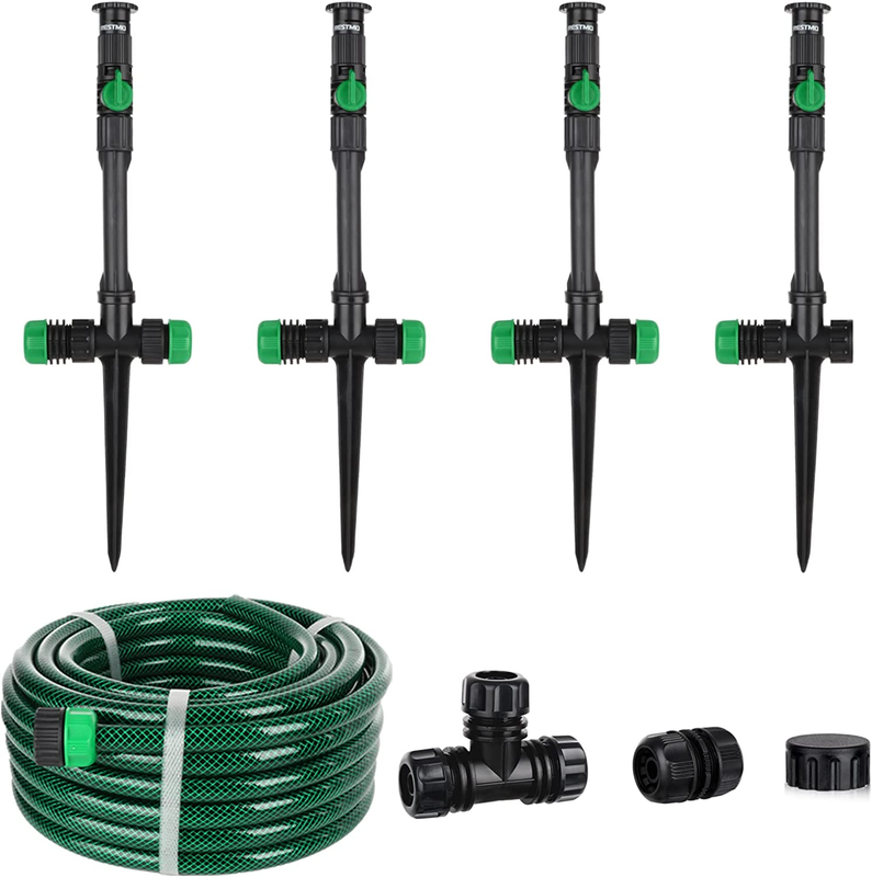 Flexible Sprinkler System, above Ground DIY Irrigation Kit, Multi-Adjustable Law
