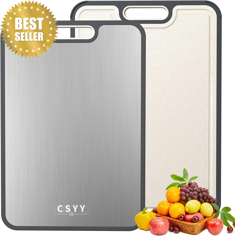 Titanium Cutting Boards for Kitchen, Double Sided Food Grade, Pure Titanium and