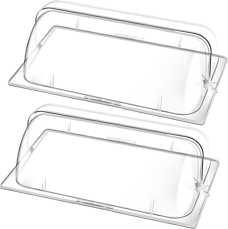 Clear Roll Top Chafing Dish Covers - 6 Pcs Full Size Food Pan Lids