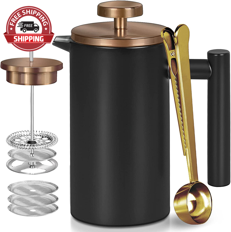Coffee Maker, 34oz French Press Coffee Maker Double-wall Ins