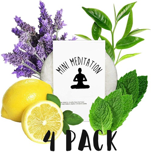 Organic Shampoo Bar 4-Pack | 7.2 oz | 6 month supply | All Natural Essential Oil