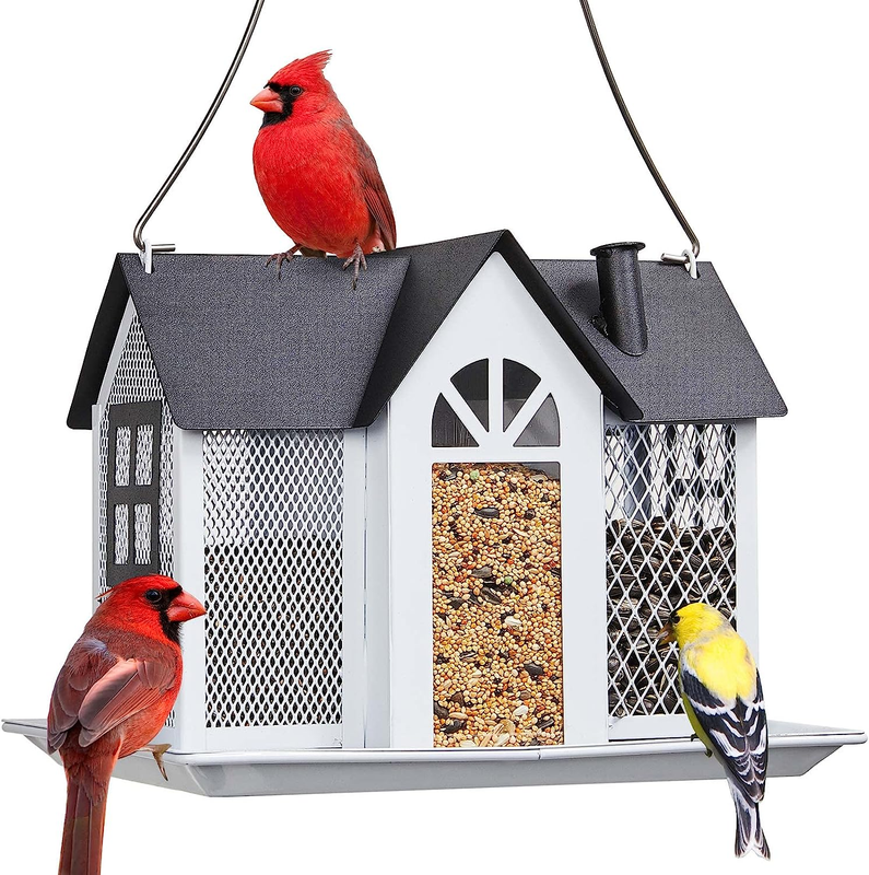House For Outside, Metal Mesh Wild Bird Feeder With Triple Feeders F