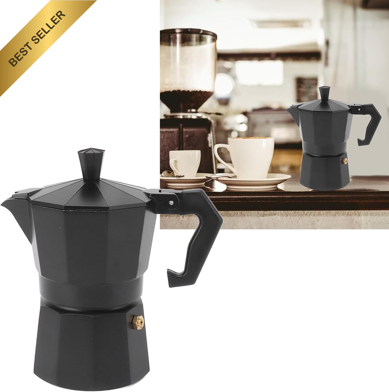 Stovetop Moka Pot, Moka Pot Portable Evenly Distributed Heat Aluminum Alloy DIY