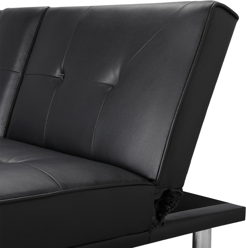 Modern Faux Leather Futon Set Convertible Recliner Sleeper Fold up & down Lovese