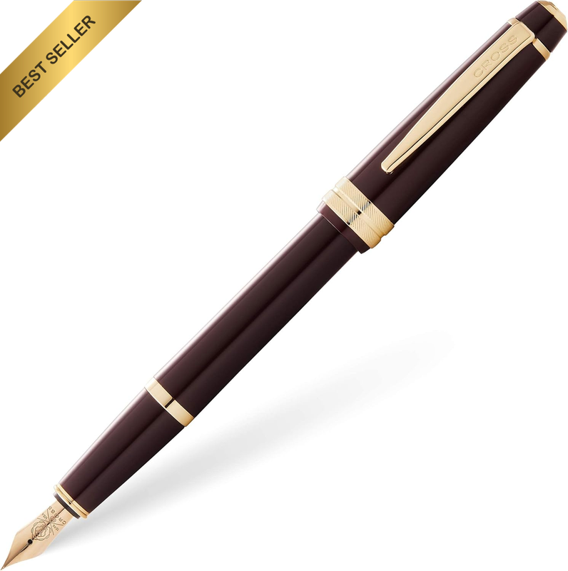 Bailey Light Polished Burgundy Resin and Gold Tone Extra Fine Point Fountain Pen