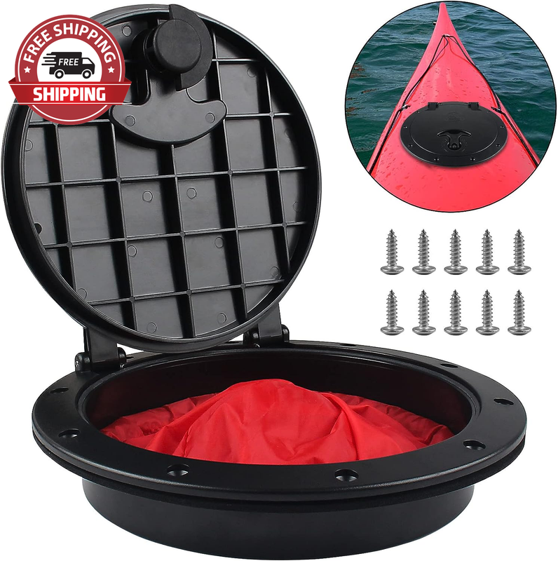 8 Inch Deck Plate Kit Deck Hatch with Storage Bag for Boat Kayak Rigging,Include