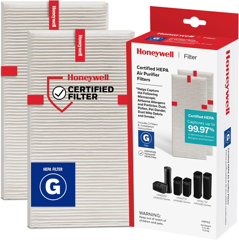 HEPA Air Purifier Filter G, 2-Pack for HPA030/HPA080 & HPA180 Series. Airborne A