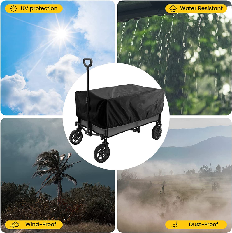 Folding Utility Wagon Cart Heavy Duty Outdoor Collapsible Garden Wagon Cart