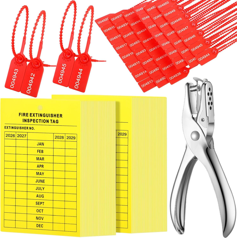 101 Pieces Monthly Fire Extinguisher Inspection Tags 2026 to 2029 Plastic Mainte