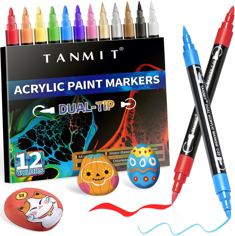 Dual Dot Tip Rock Painting Ceramic Wood Glass Plastic