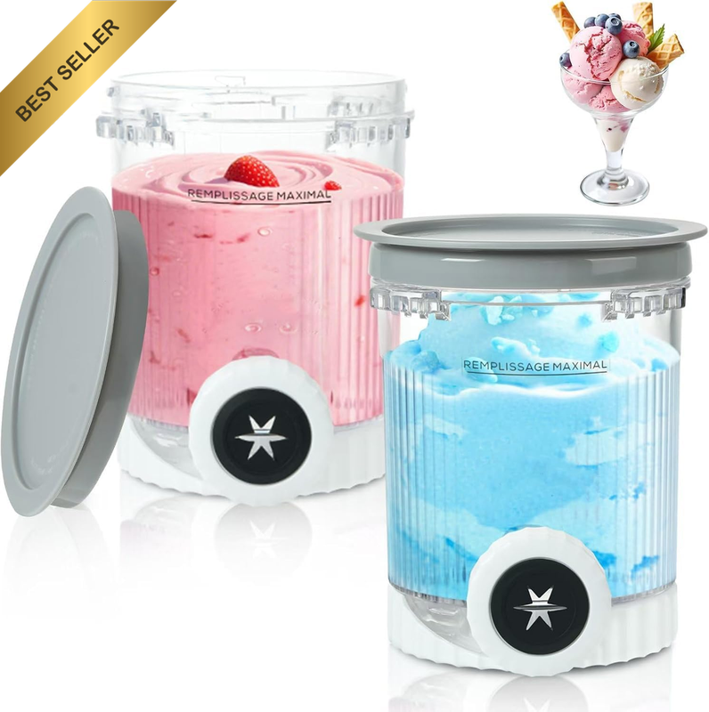 2 Pack Replacement for Ninja Creami Swirl Pints and Lids,16Oz Creami Pint Contai