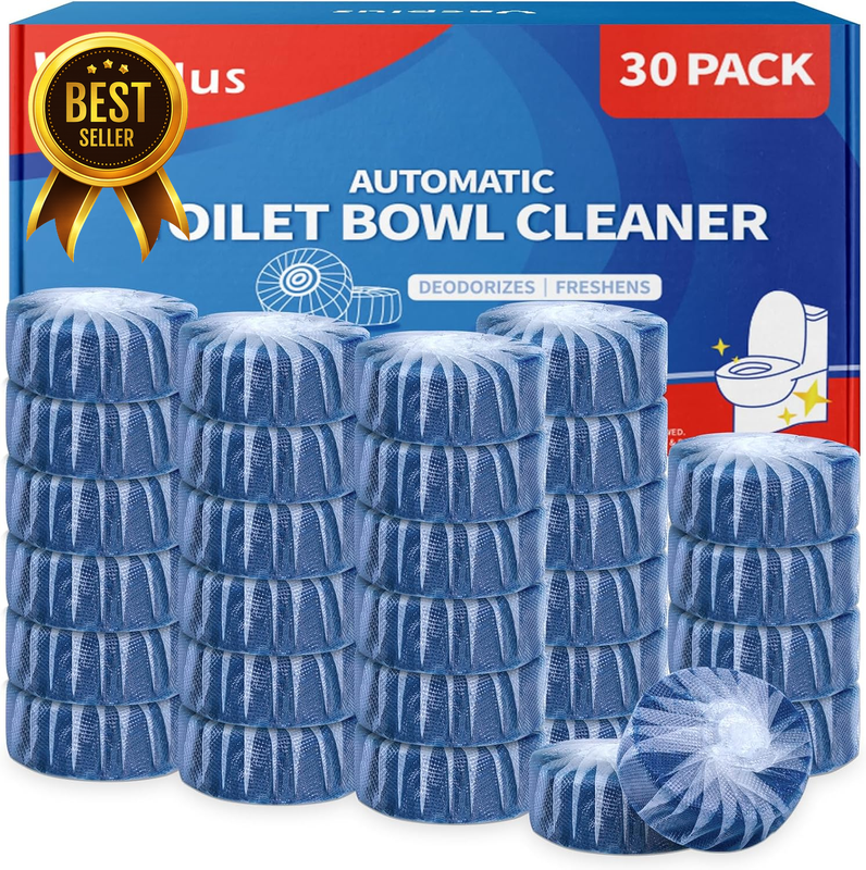 Toilet Bowl Cleaner Tablets, 30 Pack, Auto Cleaning, Long-Lasting