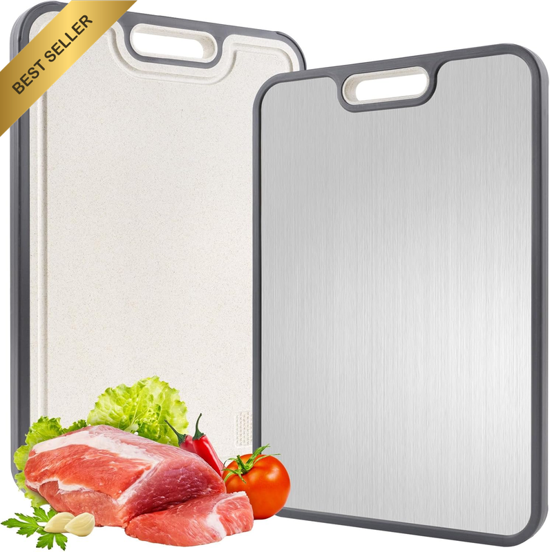Titanium Cutting Board for Kitchen,Cutting Board Double Sided Food Grade, Pure T