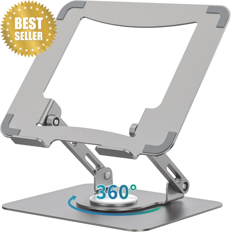 Laptop Stand with 360° Rotating Base, Ergonomic Computer Riser for Desk, Adjutab