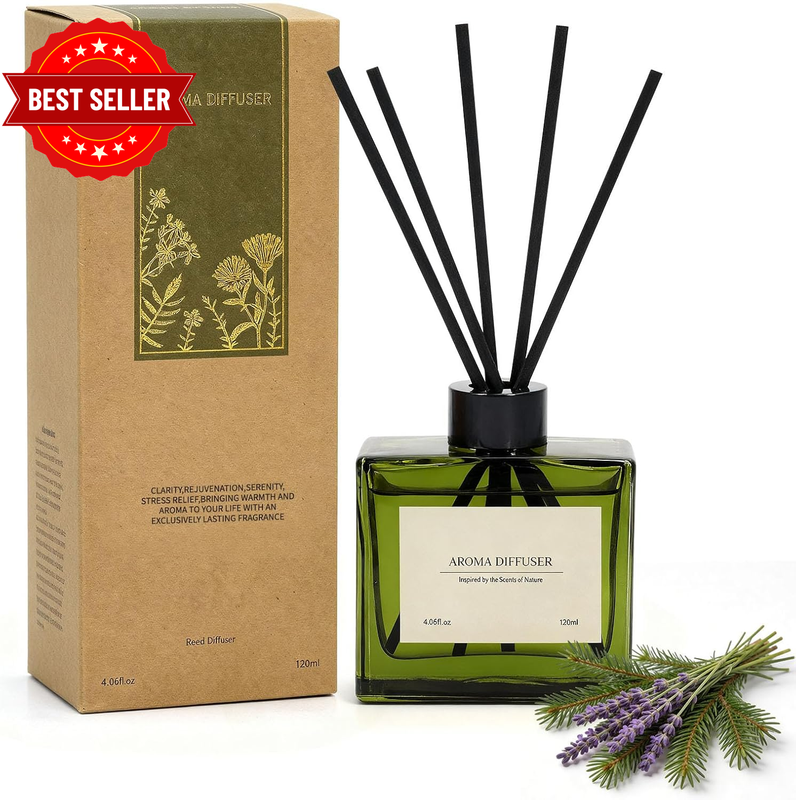 Juniper Lavender Reed Diffuser, 120 ML No Toxic Aroma Luxury Gift Scent Diffuser