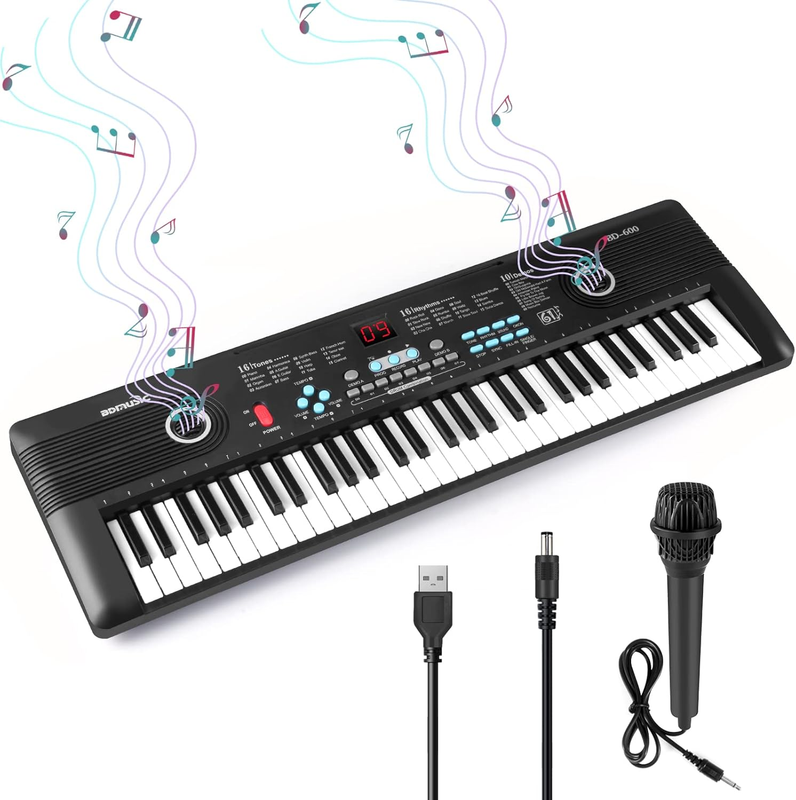 61 keys keyboard piano, Electronic Digital Piano with Built-In Speaker Microphon
