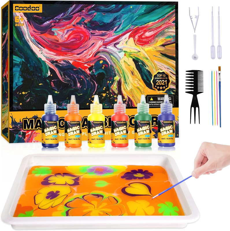 Water Marbling Paint for Kids - Arts and Crafts Kits for Girls & Boys 3+