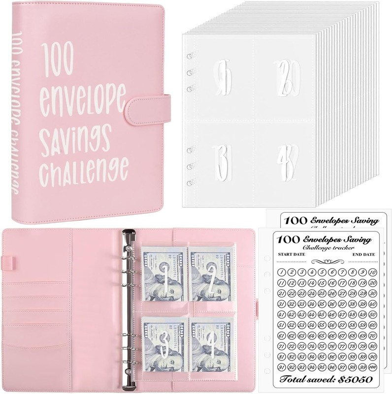 100 Envelope Challenge Budget Planner $5,050 Money Saving Cash Challenge