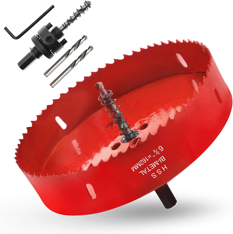 6-3/8 Inch Hole Saw with Heavy Duty Arbor for Can Light Rece