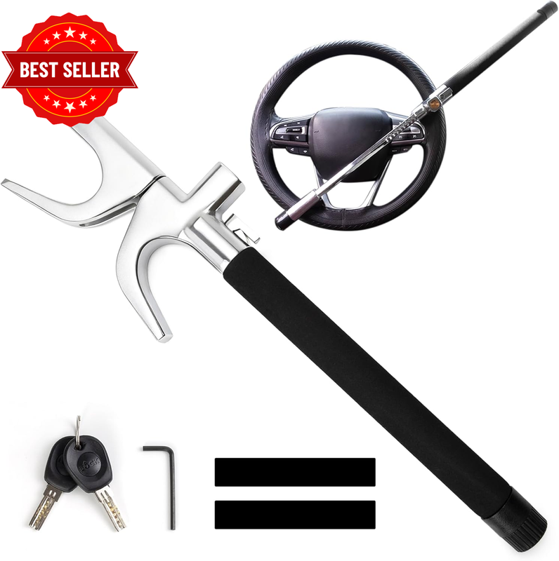 Steering Wheel Lock anti Theft Device for Cars, Heavy Duty Adjustable Car Securi