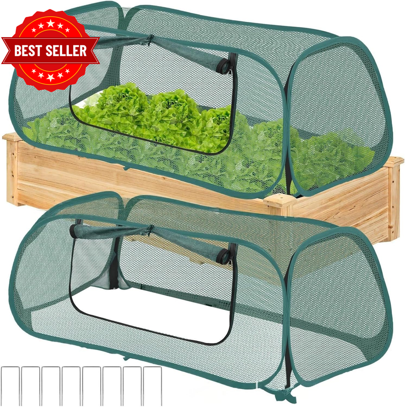 Garden Row Cover for Plant Protection, Portable Growing Tunnel Cover with Suppor