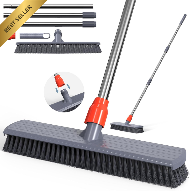 Push Broom, Tub Floor Tile Broom Brush, Lightweight Design for Cleaning Bathroom
