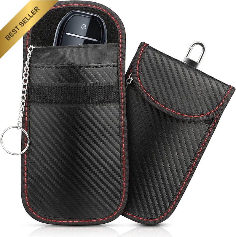 Faraday Pouch for Car Keys, [2 Pack]  Car Key RFID Signal Blocking Pouch with Ho