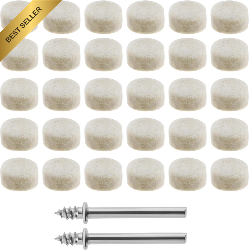 200Pcs Wool Felt Polishing Pad 13mm Buffing Wheel with Shanks for Rotary Tool