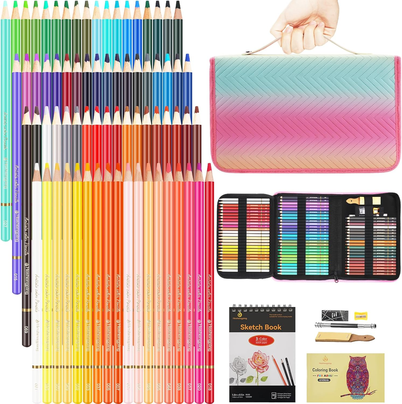 72 Color Artist Colored Pencils Set for Adult Coloring Books, Soft Core, Profess