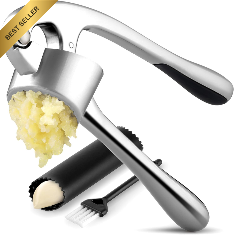 Large-Sized Premium Garlic Pressing Kit - Rust-Resistant and Dishwasher-Safe Gar