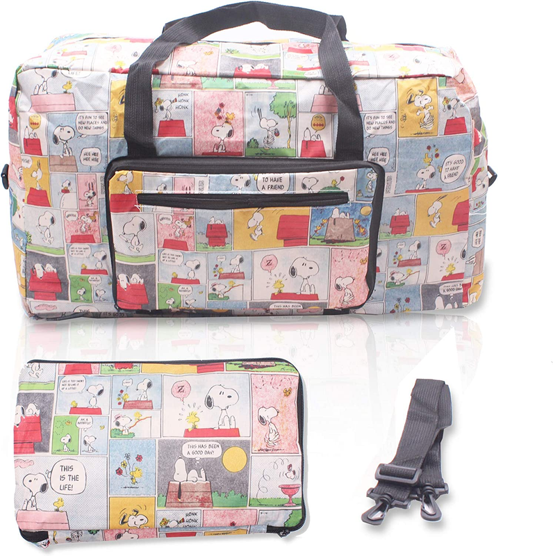 Snoopy Foldable Easy-To-Carry Travel Bag for Airplanes with Adjustable Strap - R