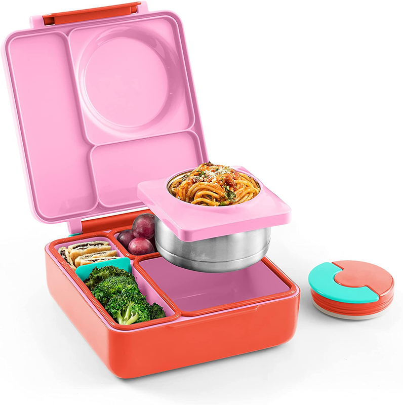 Omiebox Bento Box for Kids - Insulated Bento Lunch Box with Leak Proof Thermos