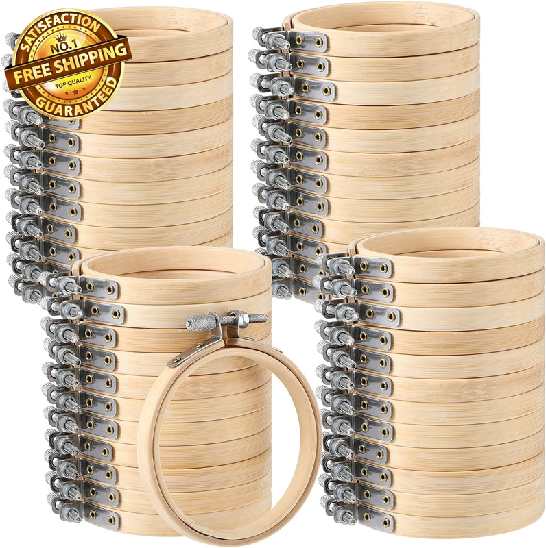 Hoop Bulk Tiny Wooden Round Hoops Bamboo Sewing Hoop Circle 