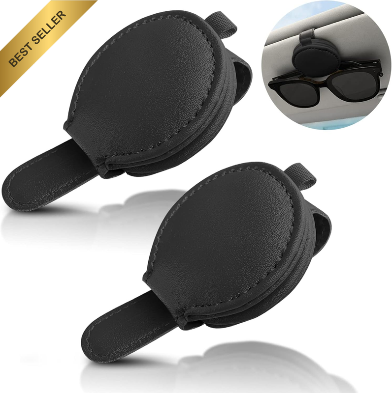 2 Pack Set Black Sunglass Holder for Car,Visor Sunglass Holder,Car Accessories f