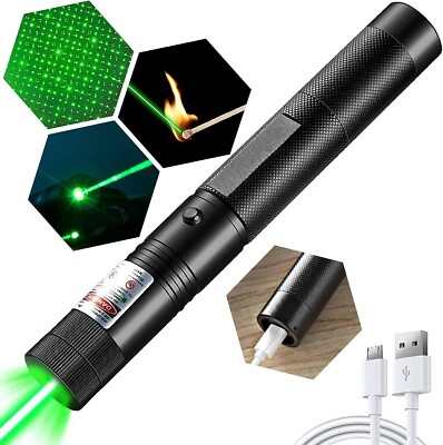 9900Miles Green Laser Pointer Lazer Pen High Power Visible Beam Light+Batt 532nm