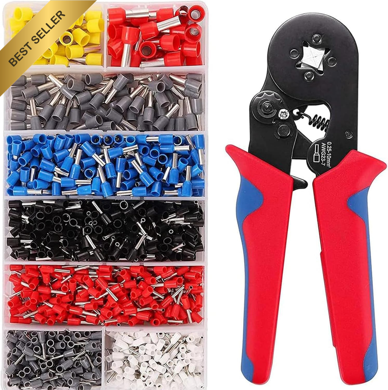 Ferrule Crimp Tool Kit AWG23-7 Automatic Adjustable Ratchet Wire Crimp Tool Kit